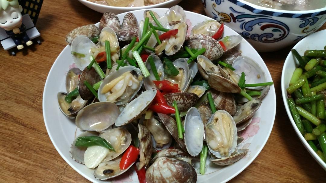 姜葱炒文蛤