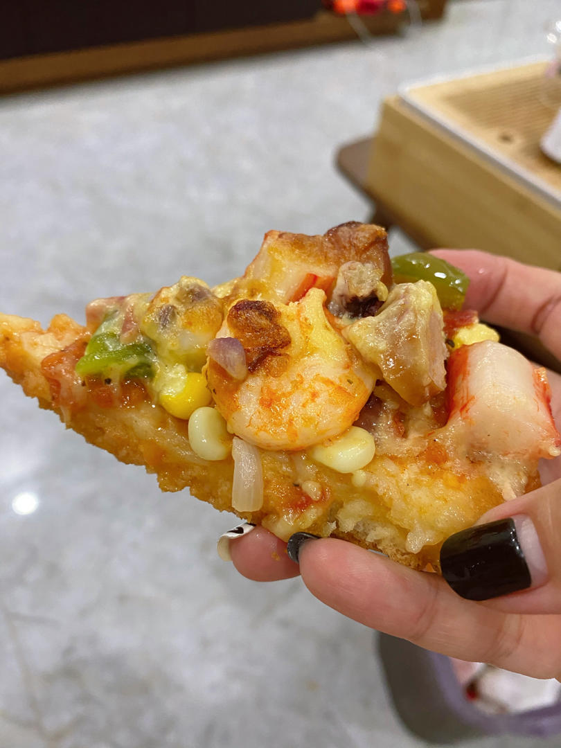 鲜虾🍤培根披萨🍕“内附敲好吃的饼皮做法”