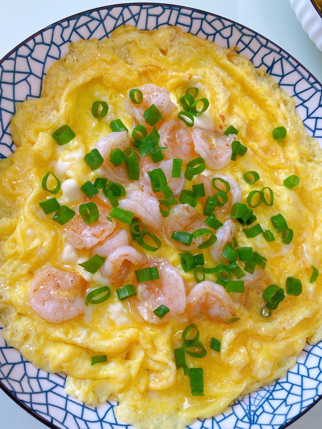 满满蛋白质的虾仁抱蛋🍤🥚的做法