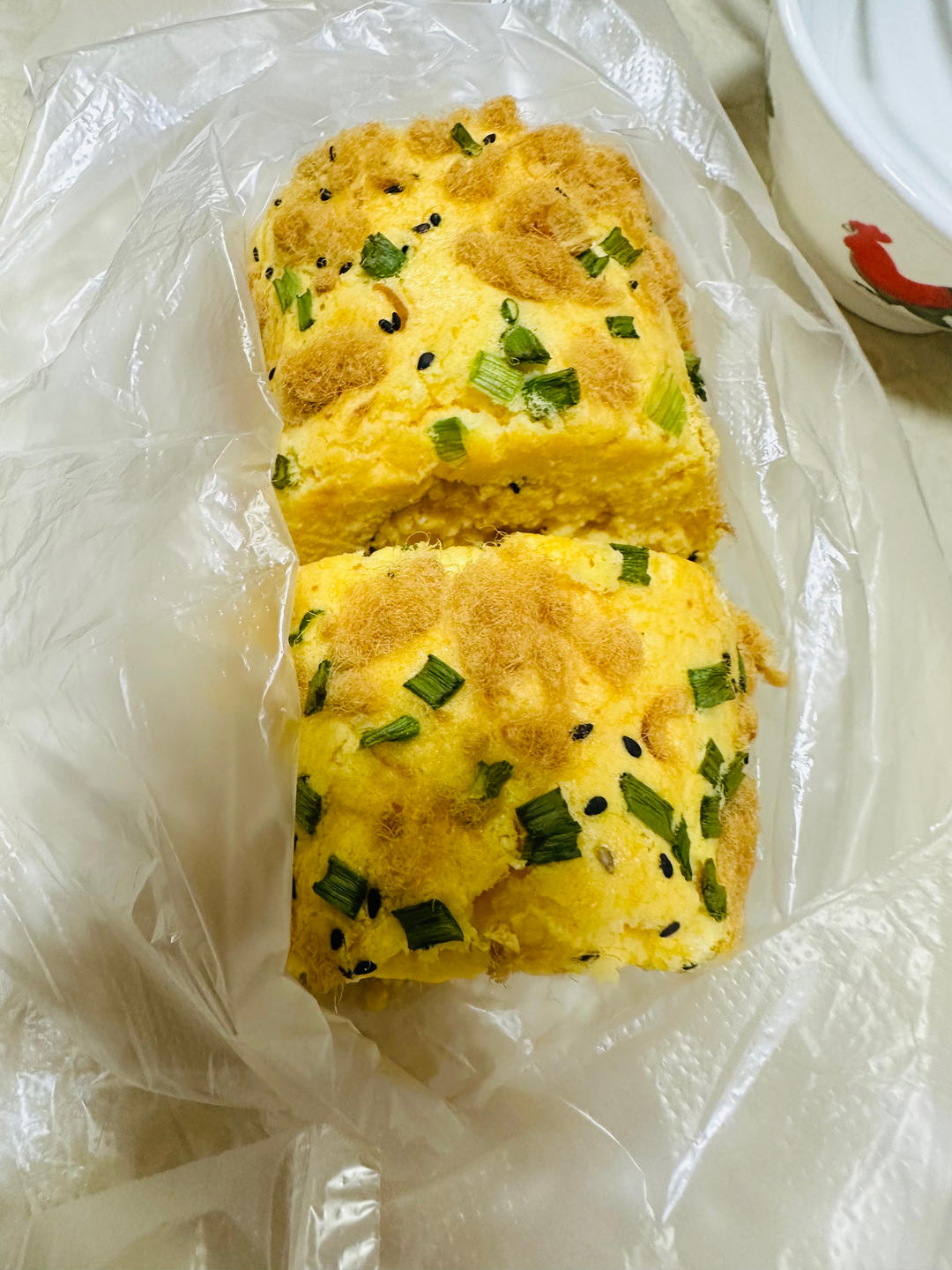 香葱海苔肉松芝麻蛋糕卷