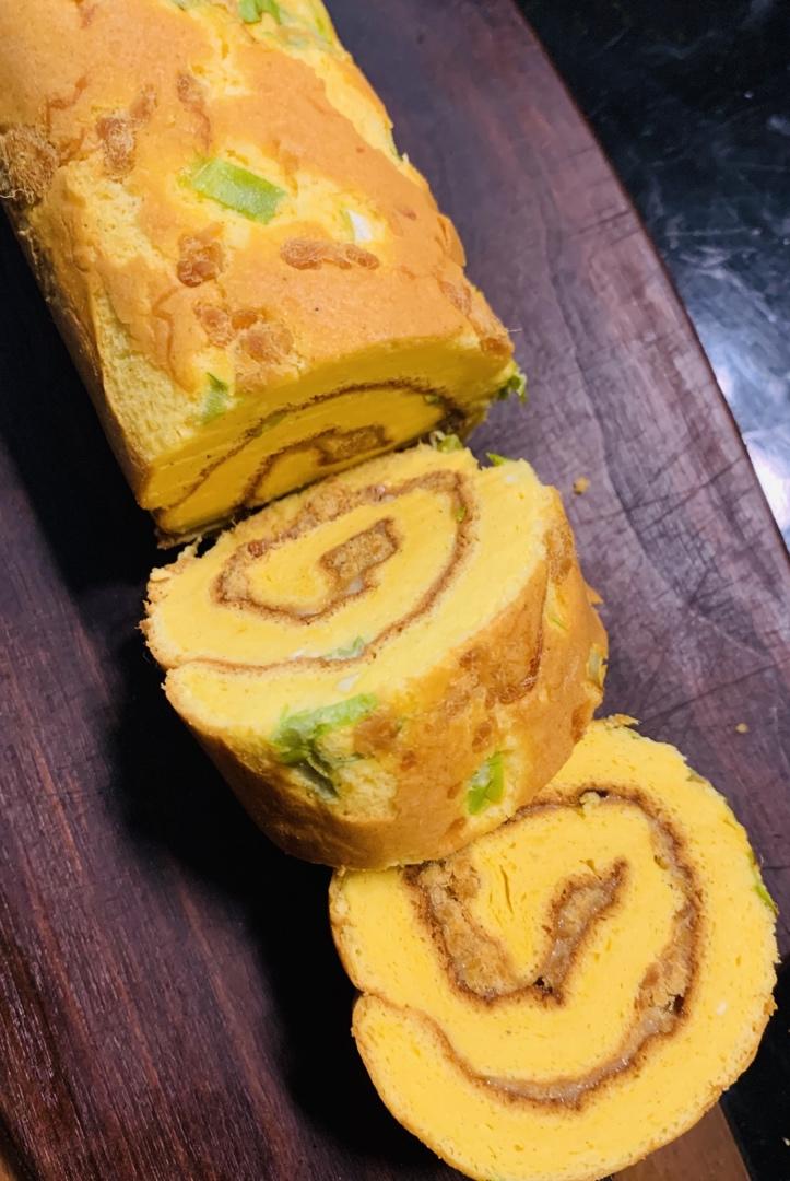香葱肉松肥蛋糕卷～