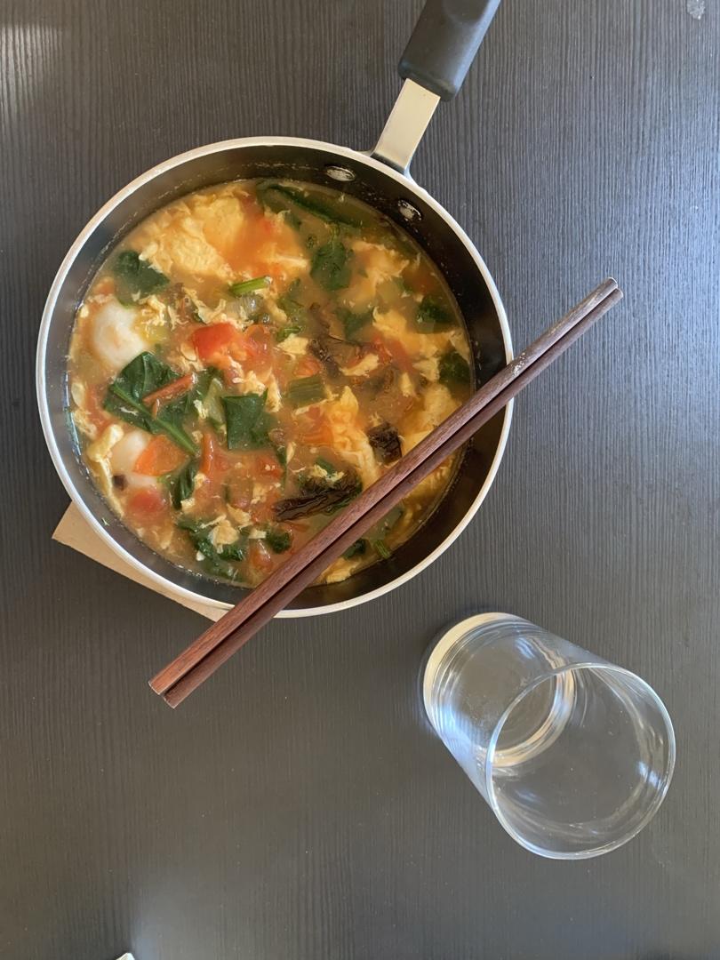 番茄菠菜鸡蛋汤