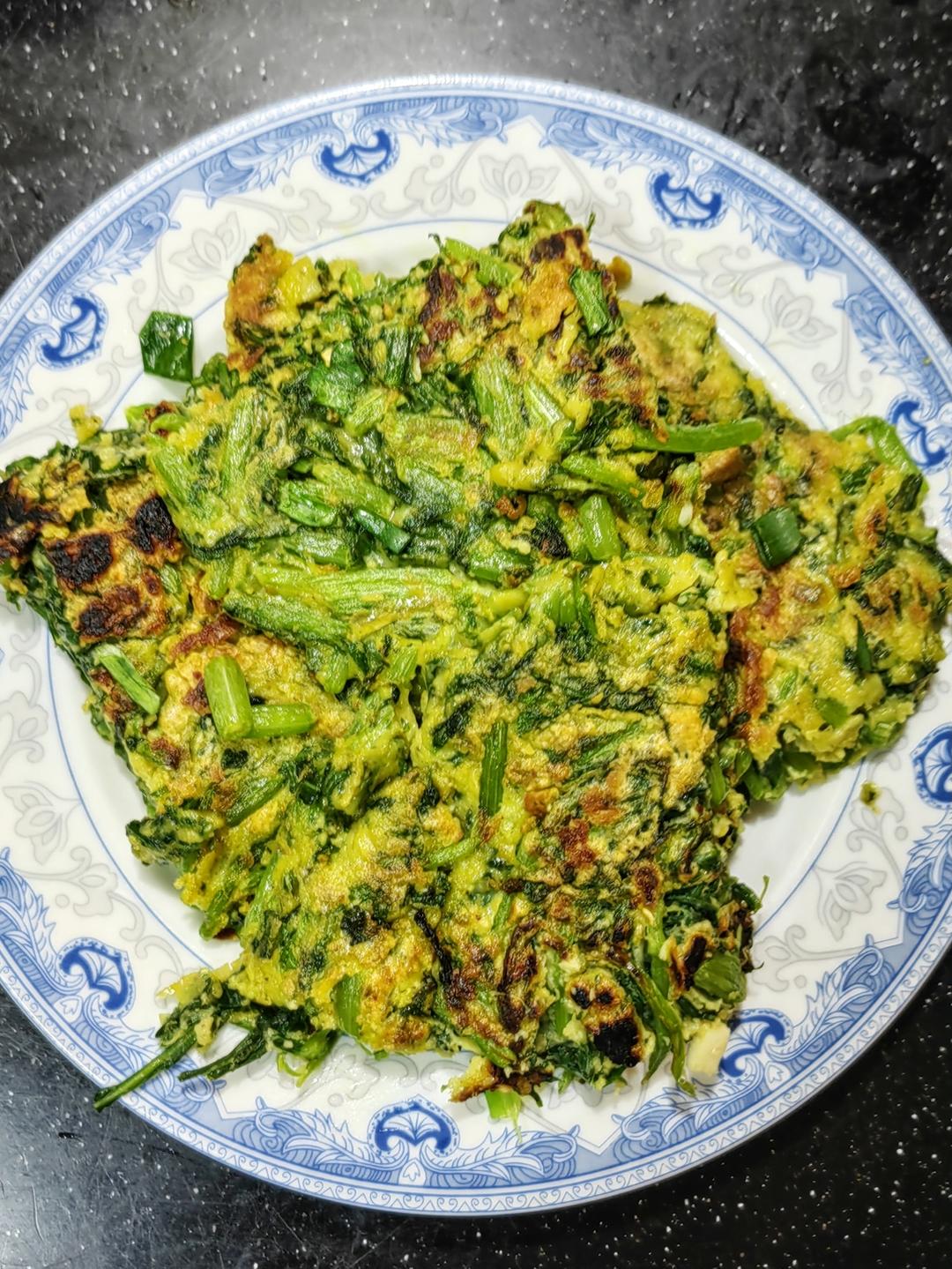 茼蒿鸡蛋饼