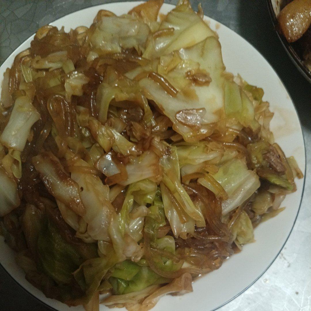 粉丝炒包菜