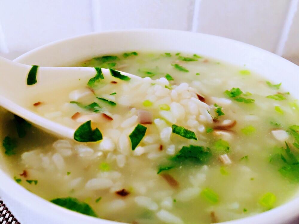 花开不是为了花落s做的香菇青菜粥砂锅粥