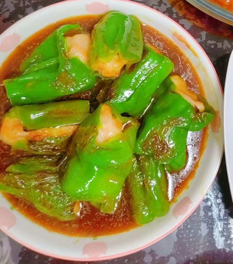 年夜菜不可少的青椒酿虾滑！杠杠的好吃