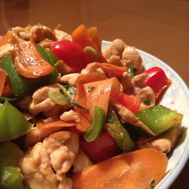 蚝油姜丝炒鸡肉