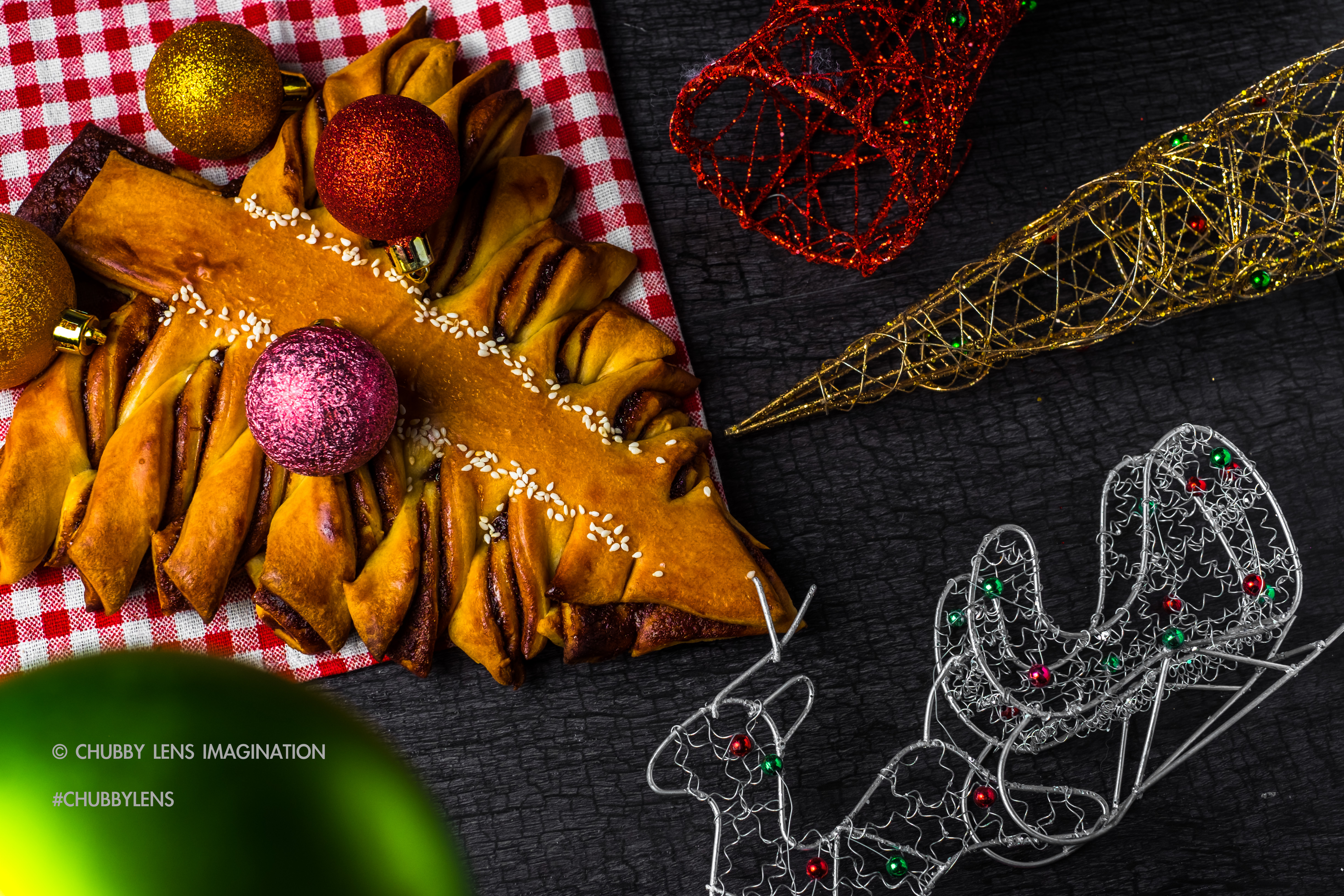 榛子酱圣诞树扭扭卷 - Nutella Christmas Tree的做法 步骤18