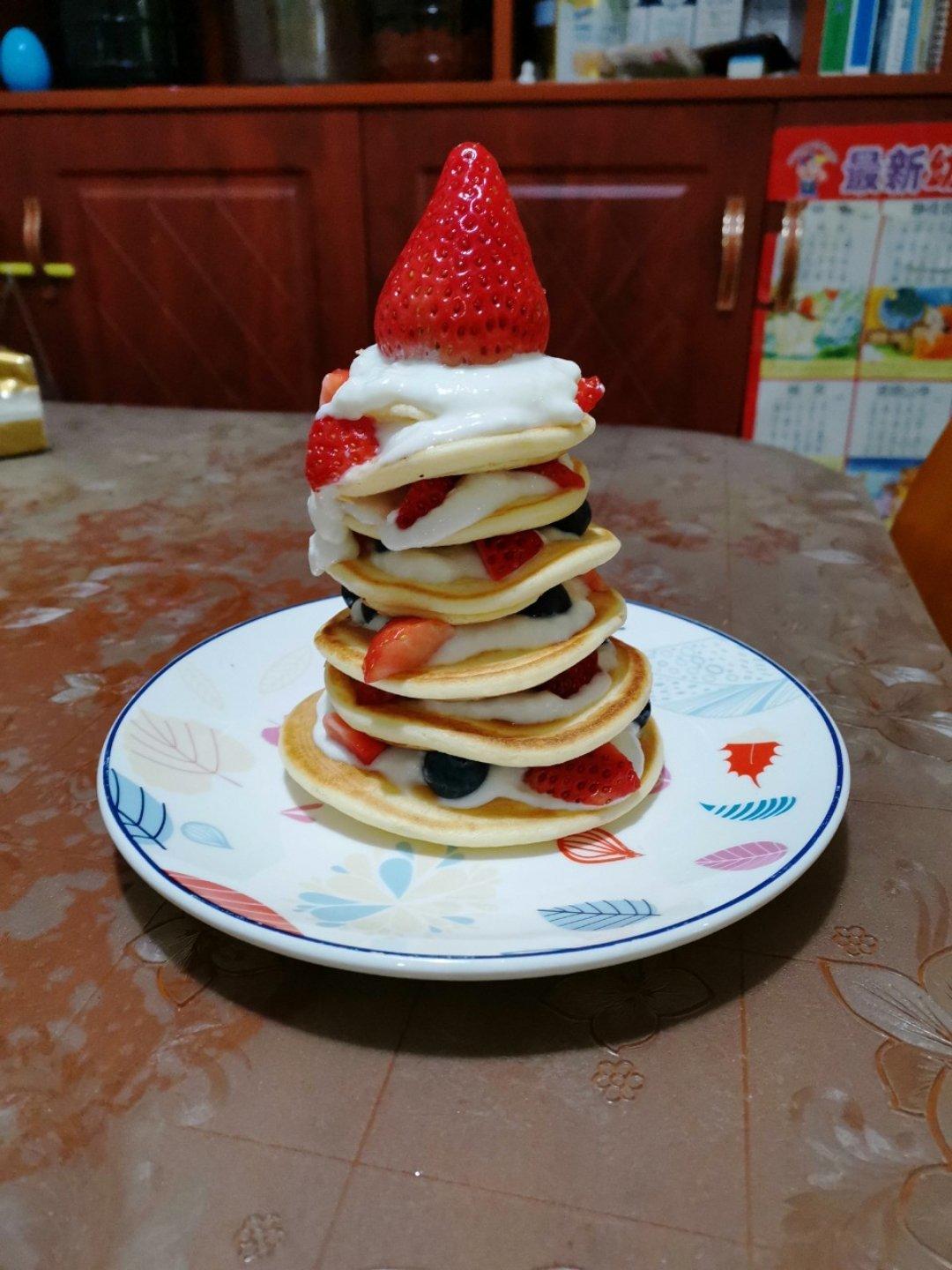 ‼️无需烤箱🌟好吃不胖的圣诞松饼蛋糕🎄