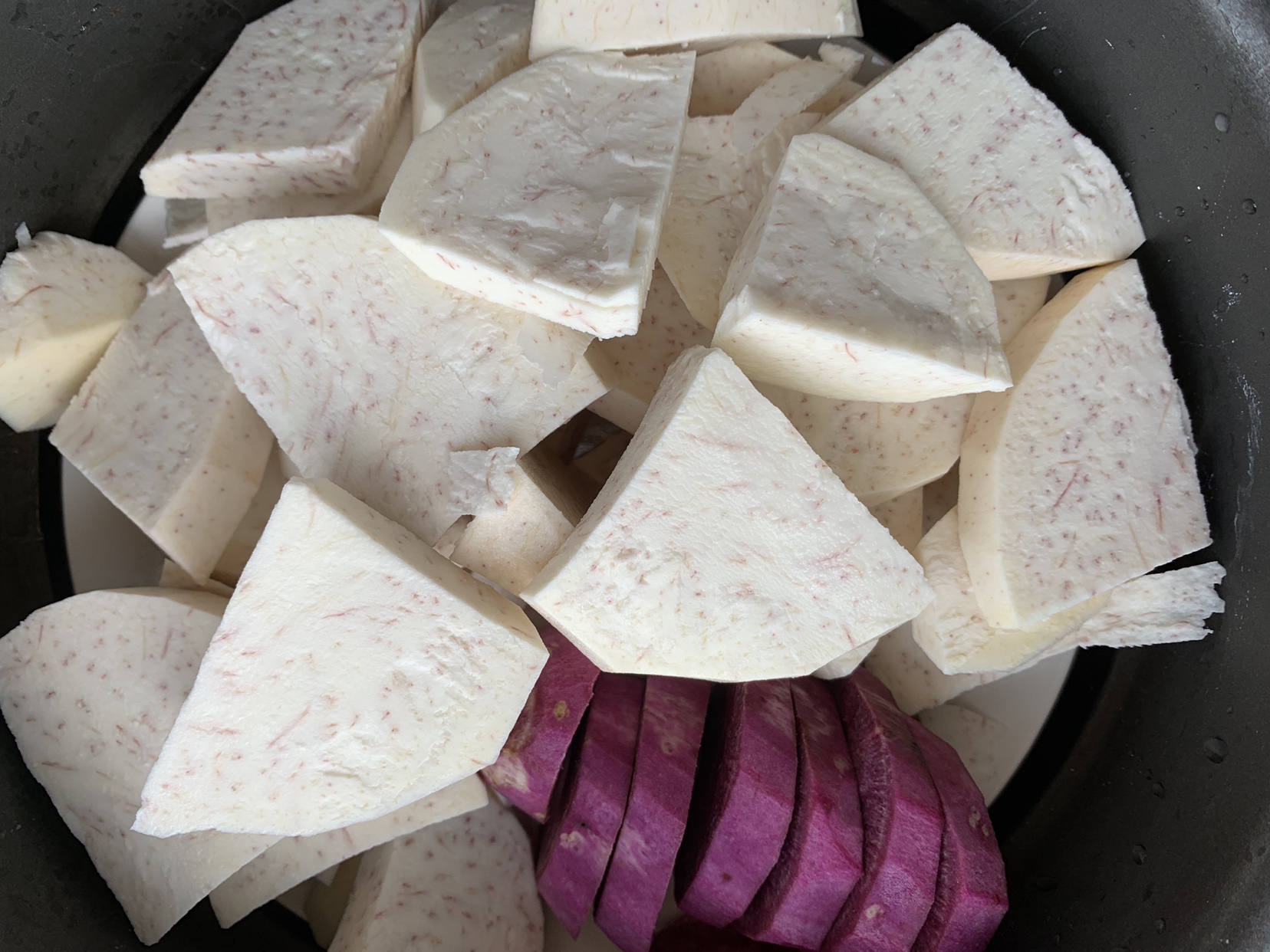 奶香紫薯香芋馅的做法 步骤2