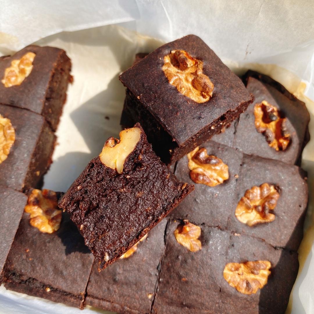 【无油无糖减脂超好吃】布朗尼蛋糕 Fudgy Brownie