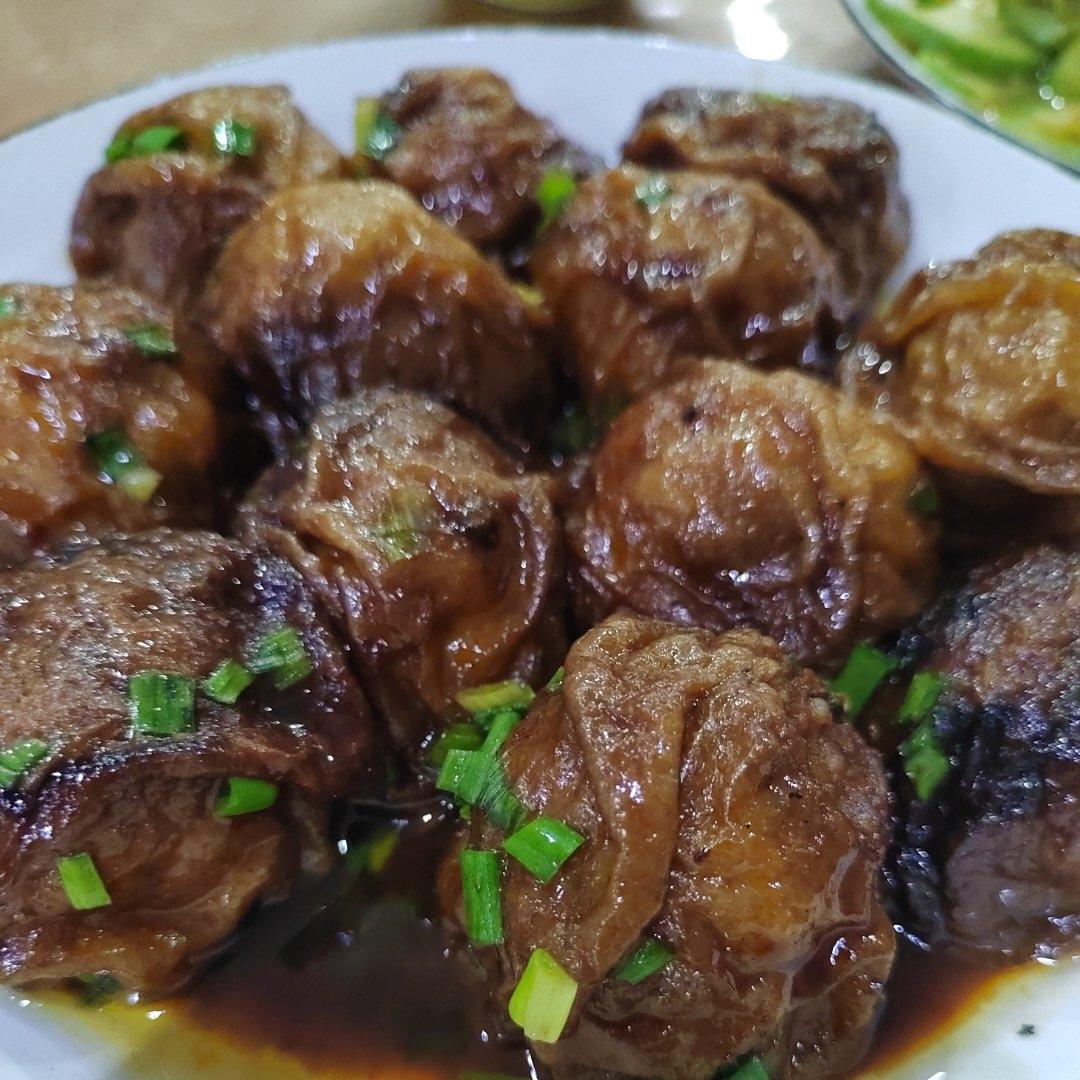 红烧油面筋塞肉