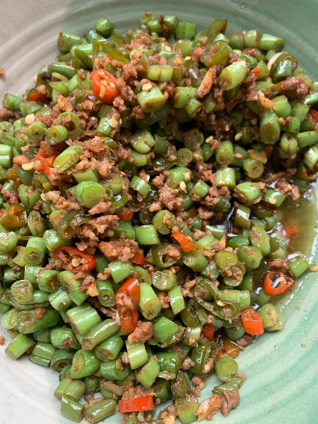 肉沫豆角下饭菜