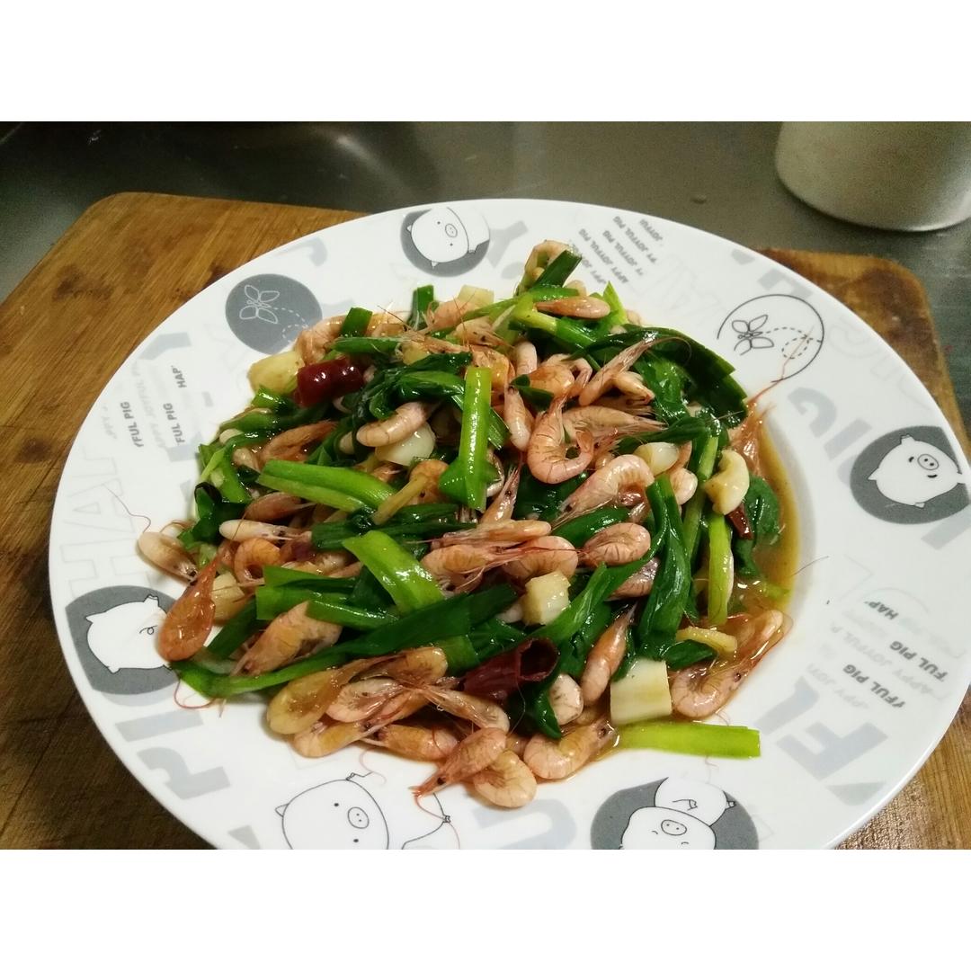 韭菜炒河虾