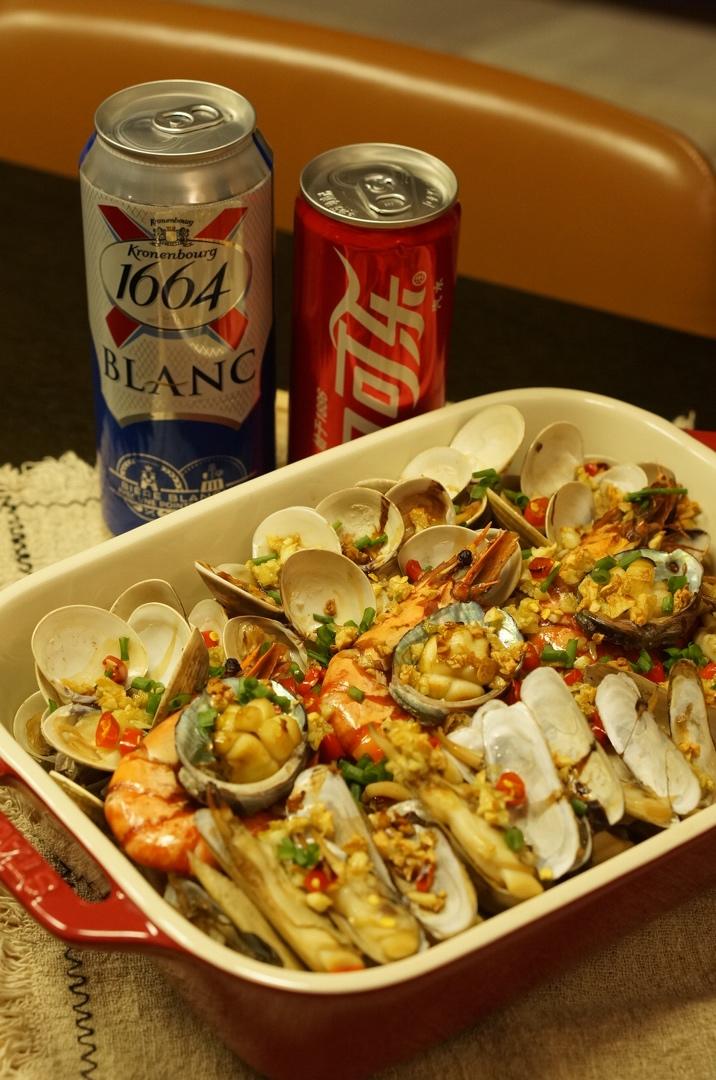 蒜香吮指海鲜大咖——松下NU-JK200W大蒸烤箱食谱