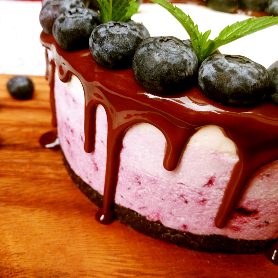 渐变蓝莓冻芝士蛋糕（免烤）