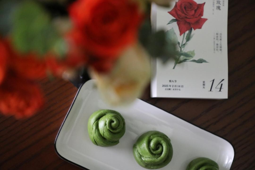 奶香玫瑰花馒头〔一次性发酵〕