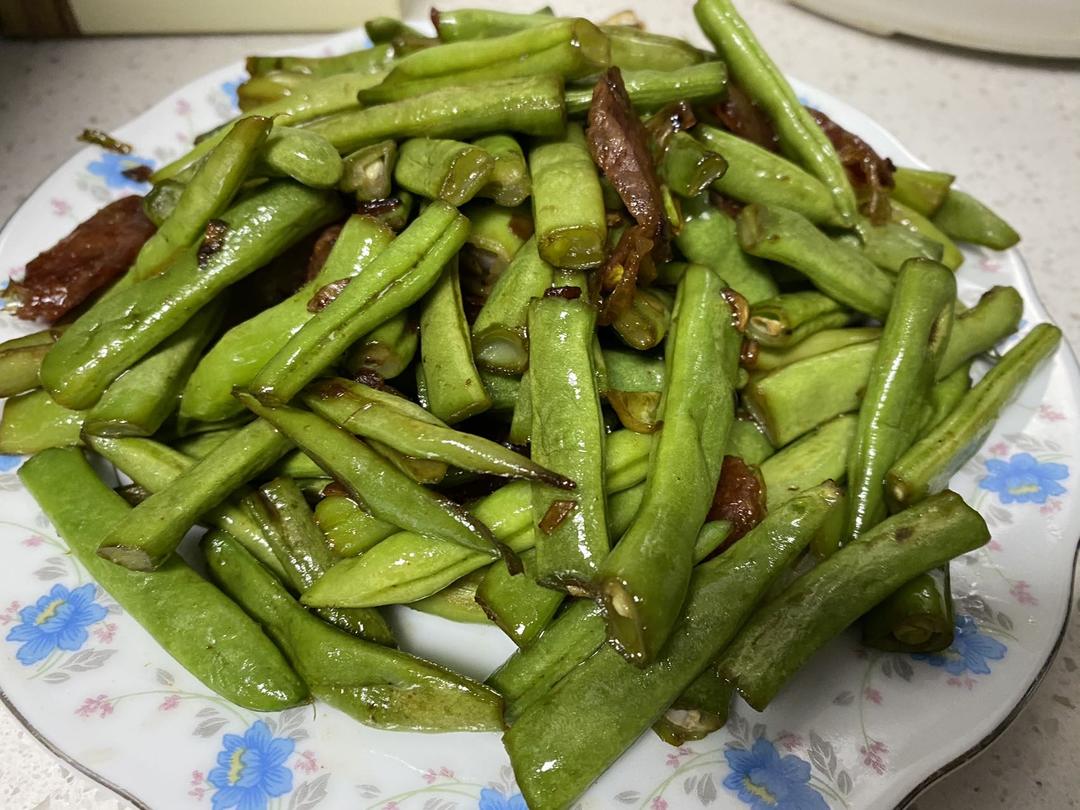 ㊙️腊味‼️四季豆炒腊肠‼️美味家常