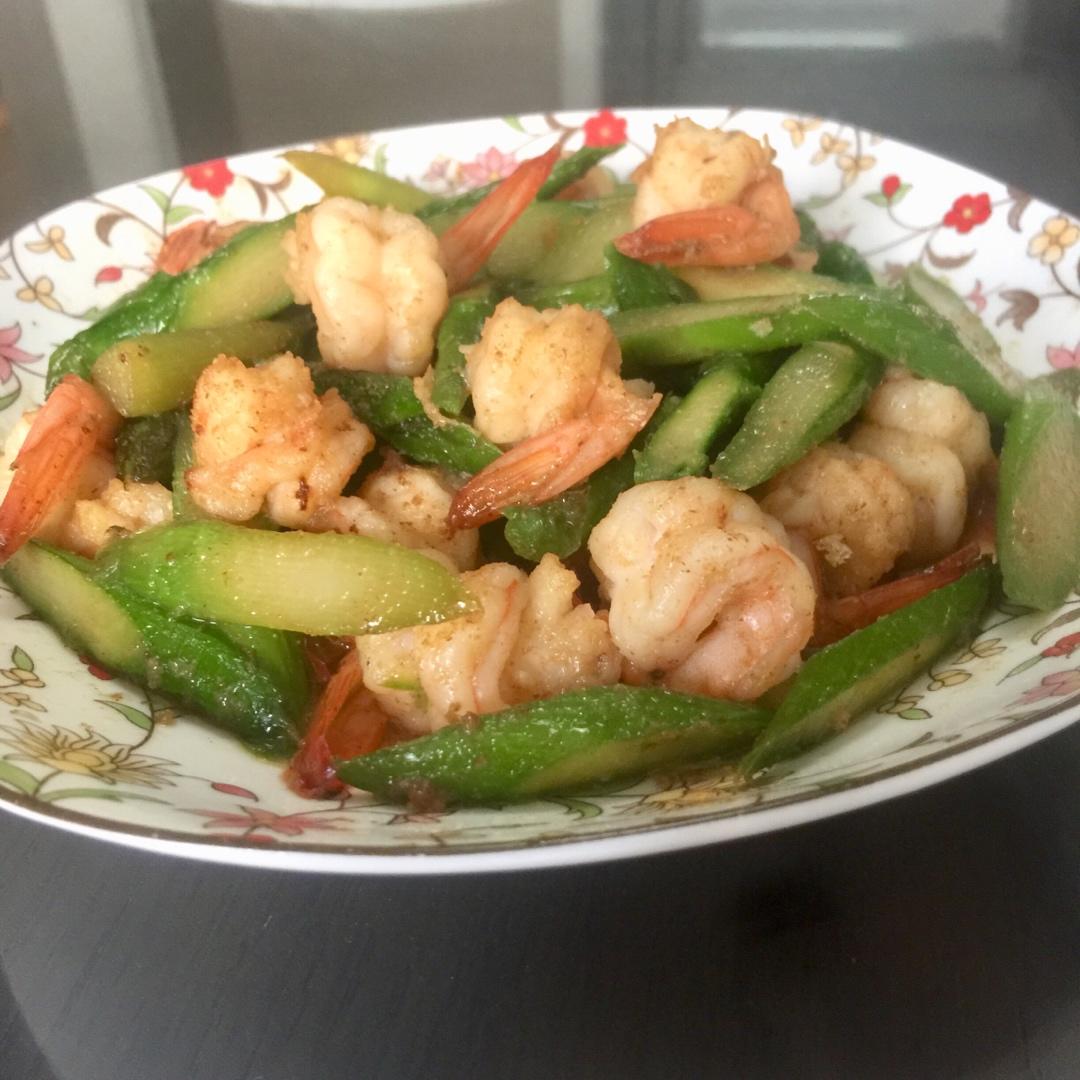 清炒芦笋虾仁
