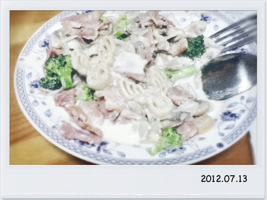 白蘑菇奶油培根意面