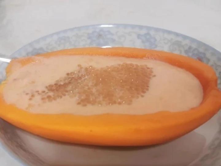 西米木瓜布丁船