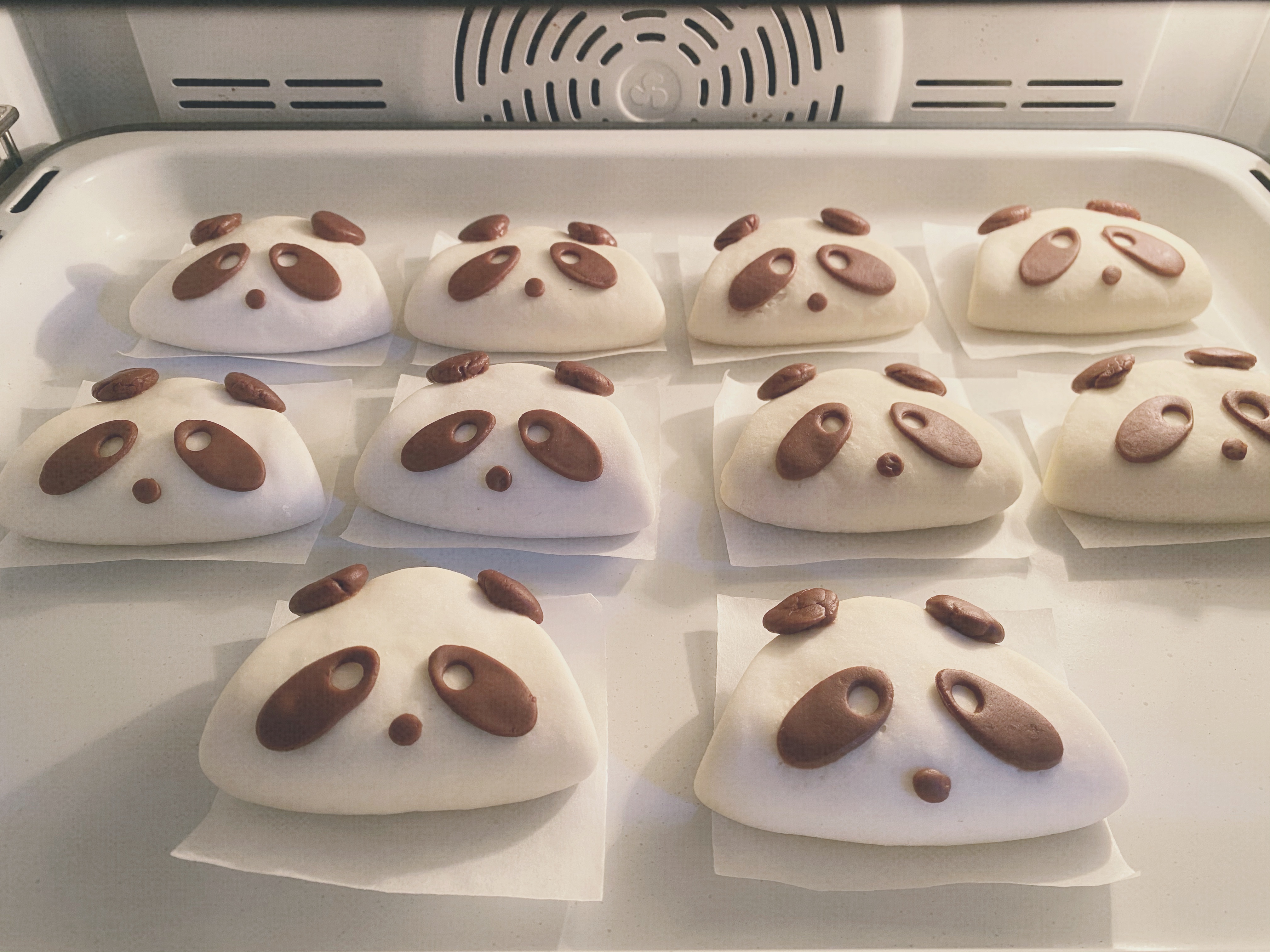 卡通「熊猫荷叶饼馒头」高乐高版本/一次发酵的做法 步骤17