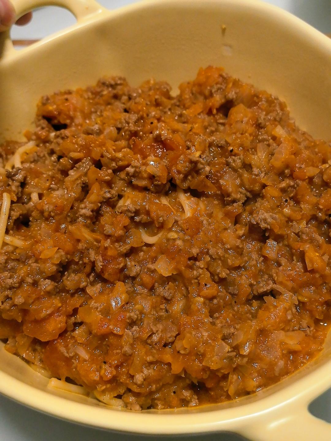 （完胜必胜客的）番茄肉酱意大利面～