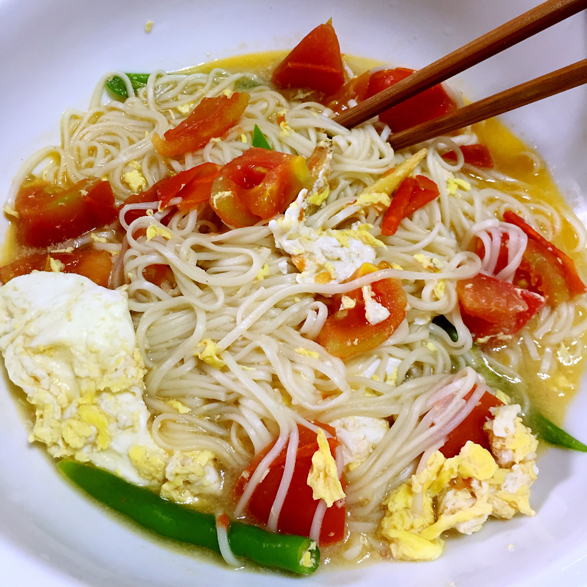 简单早饭西红柿鸡蛋挂面