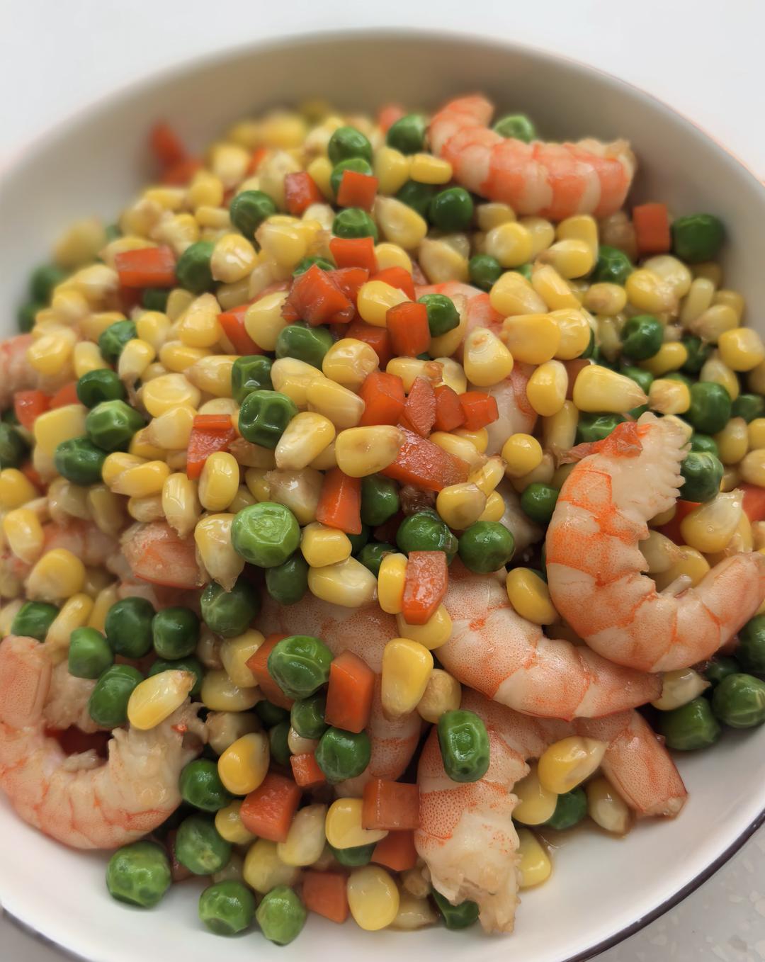 什锦玉米粒虾仁🍤🌽🥕