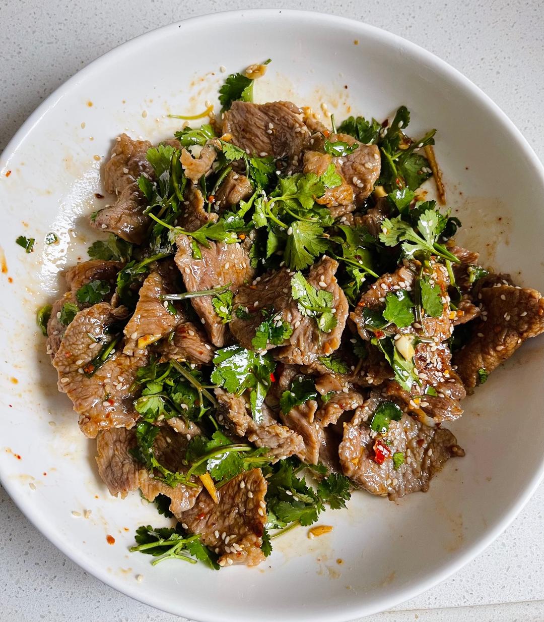 嫩滑版香菜牛肉