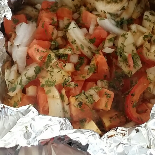 锡纸烤三文鱼  （Salmon Baked in Foil）