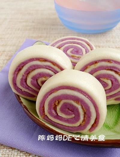 松仁紫薯卷的做法