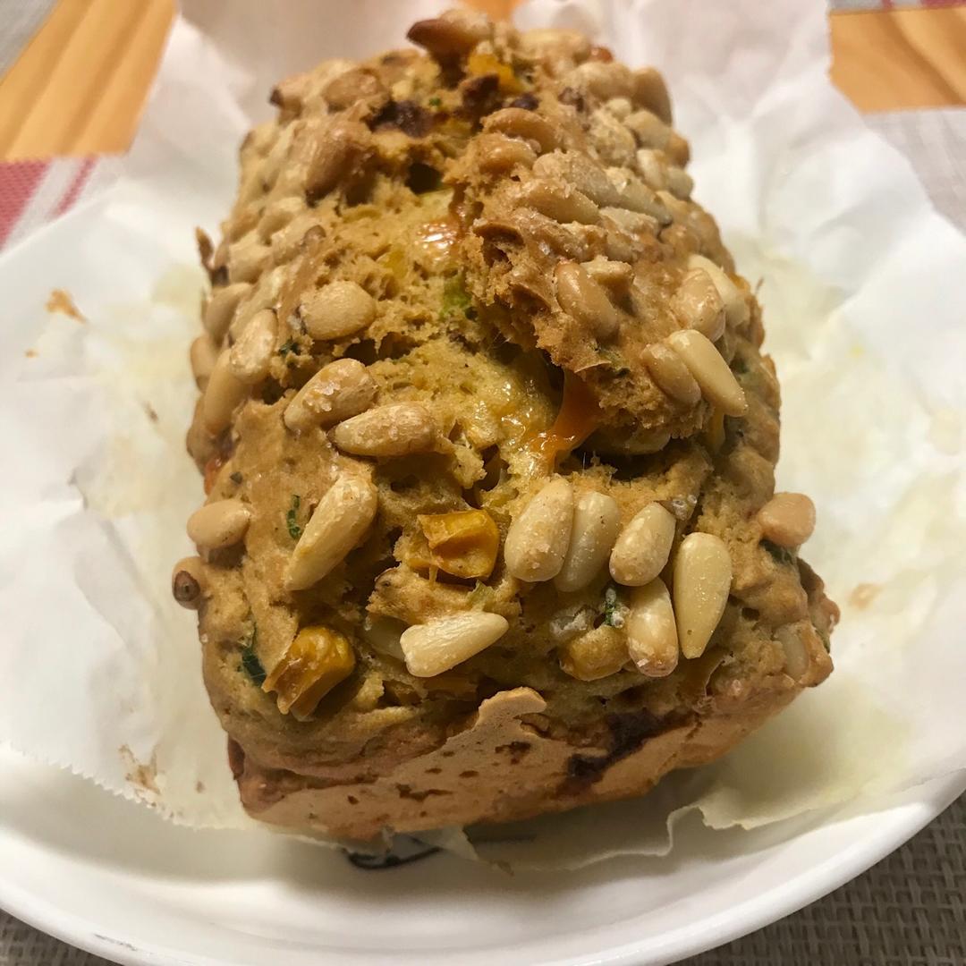 松仁玉米快手面包丨健康·烘焙