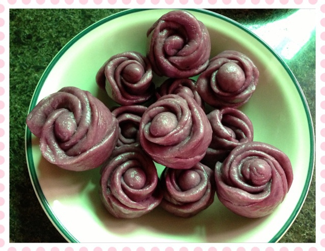 紫薯玫瑰花馒头