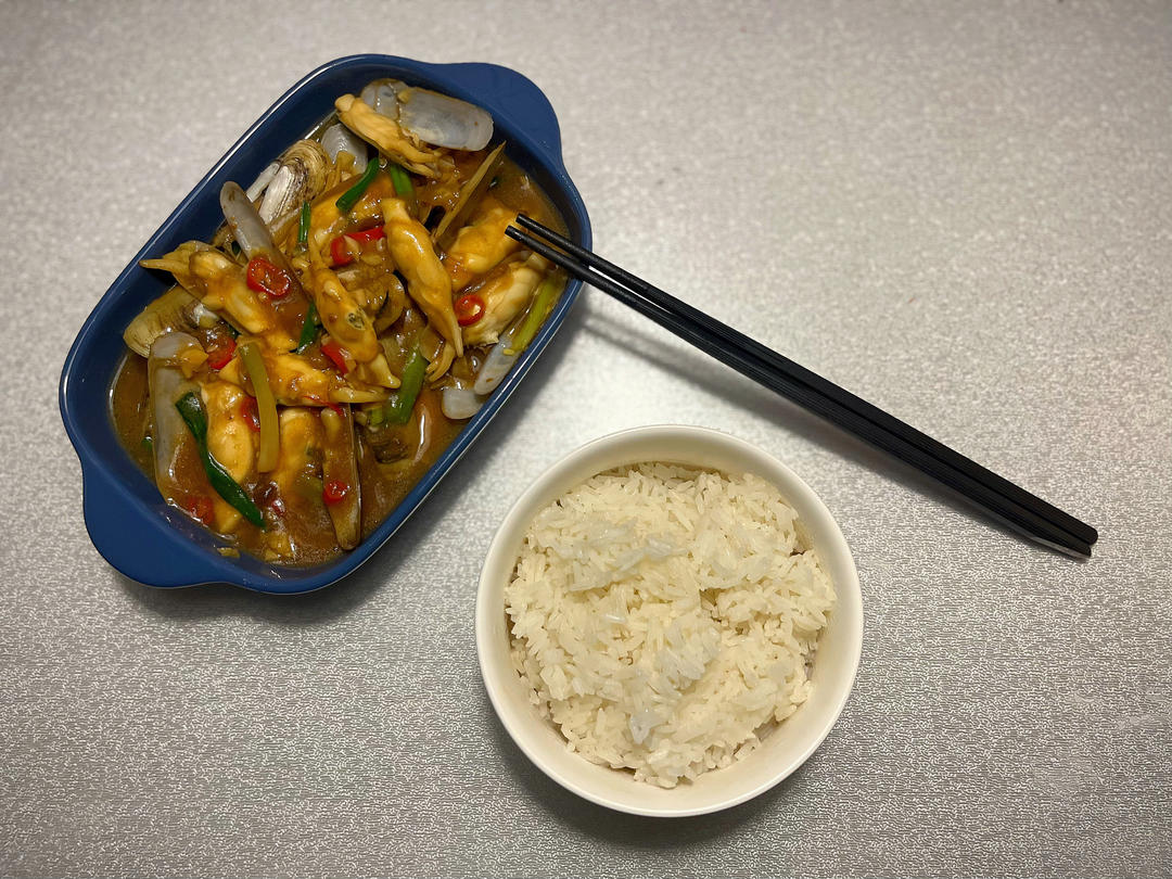 蒜香辣炒蛏子