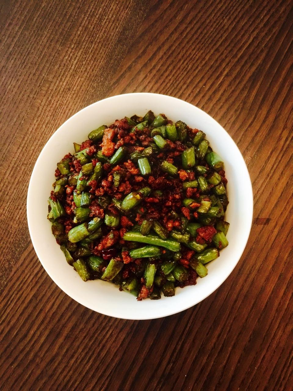 肉沫豆角下饭菜