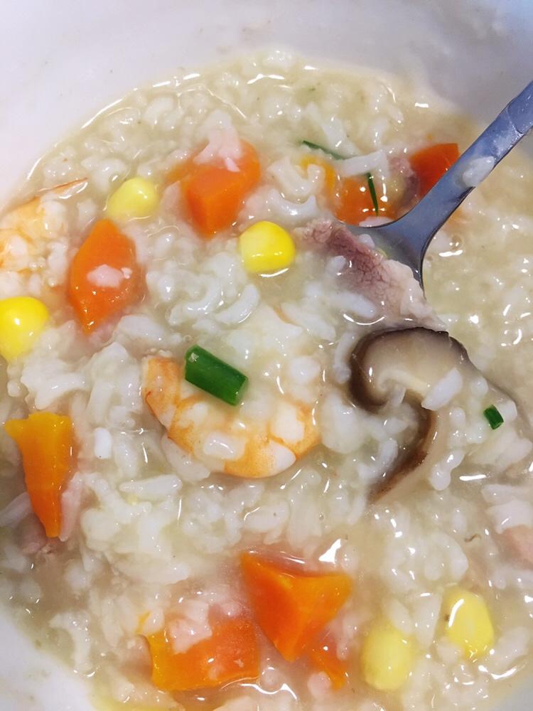 高压锅版的鲜虾瘦肉粥（宝宝可吃）