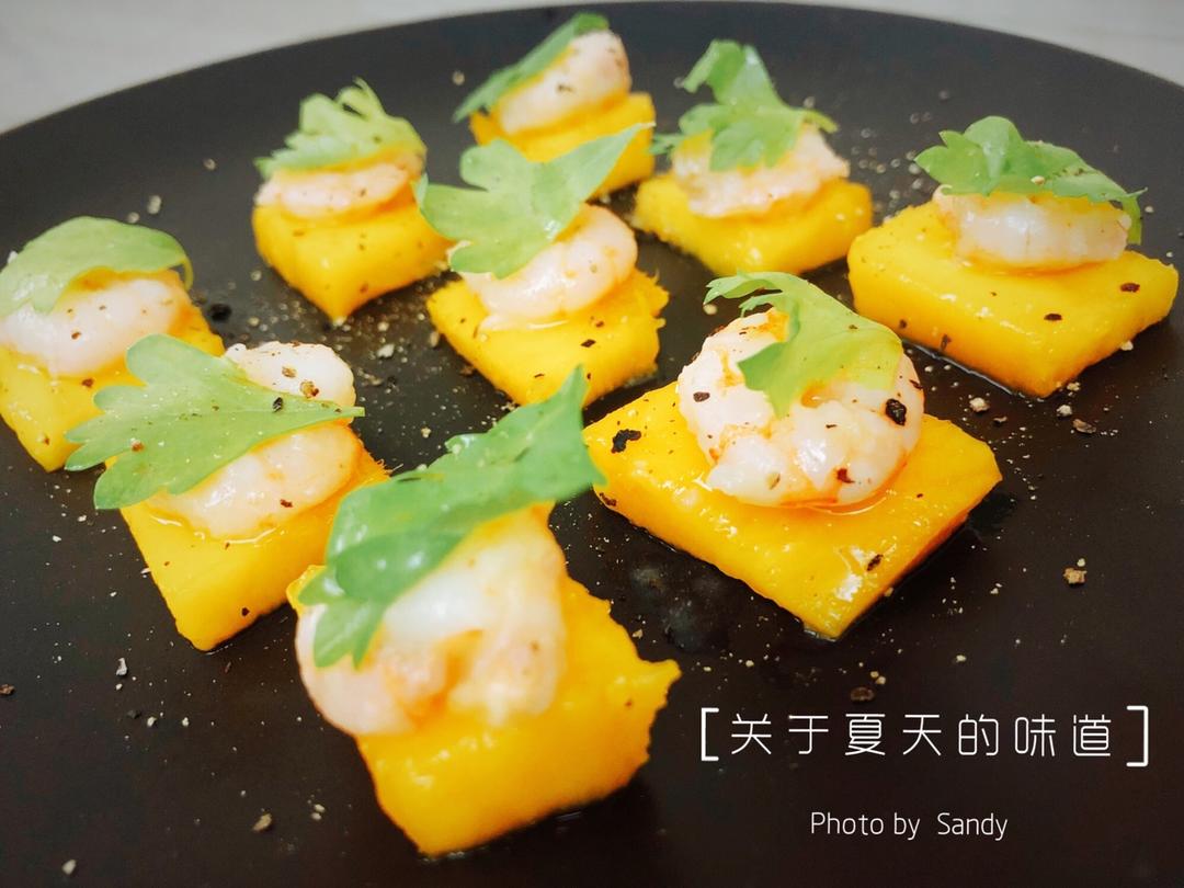 开胃菜｜牙签芒果虾