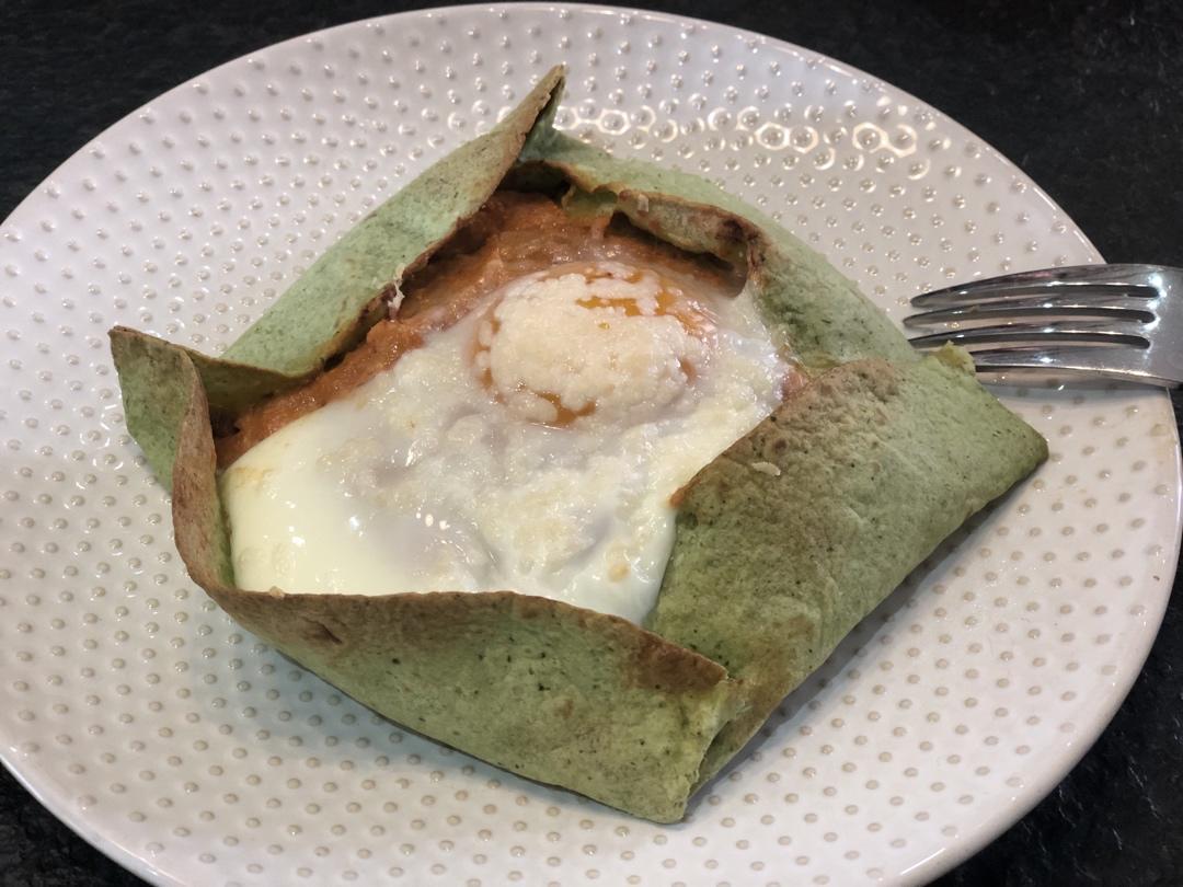网红全麦口蘑培根烤蛋饼&辣鸡泡菜芝士焗蛋饼【健康一手握】