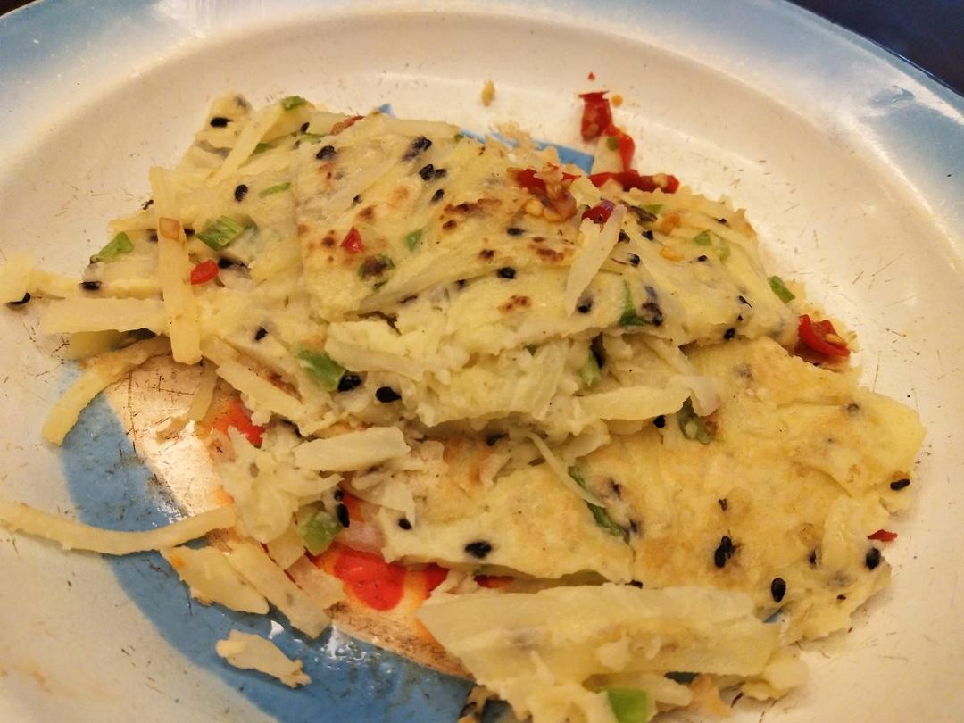 土豆丝鸡蛋饼