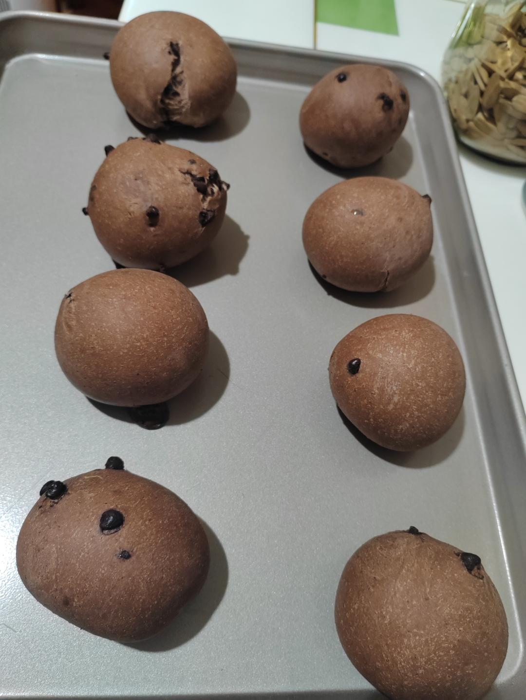 可可巧克力豆小餐包——复刻健康面包计划7