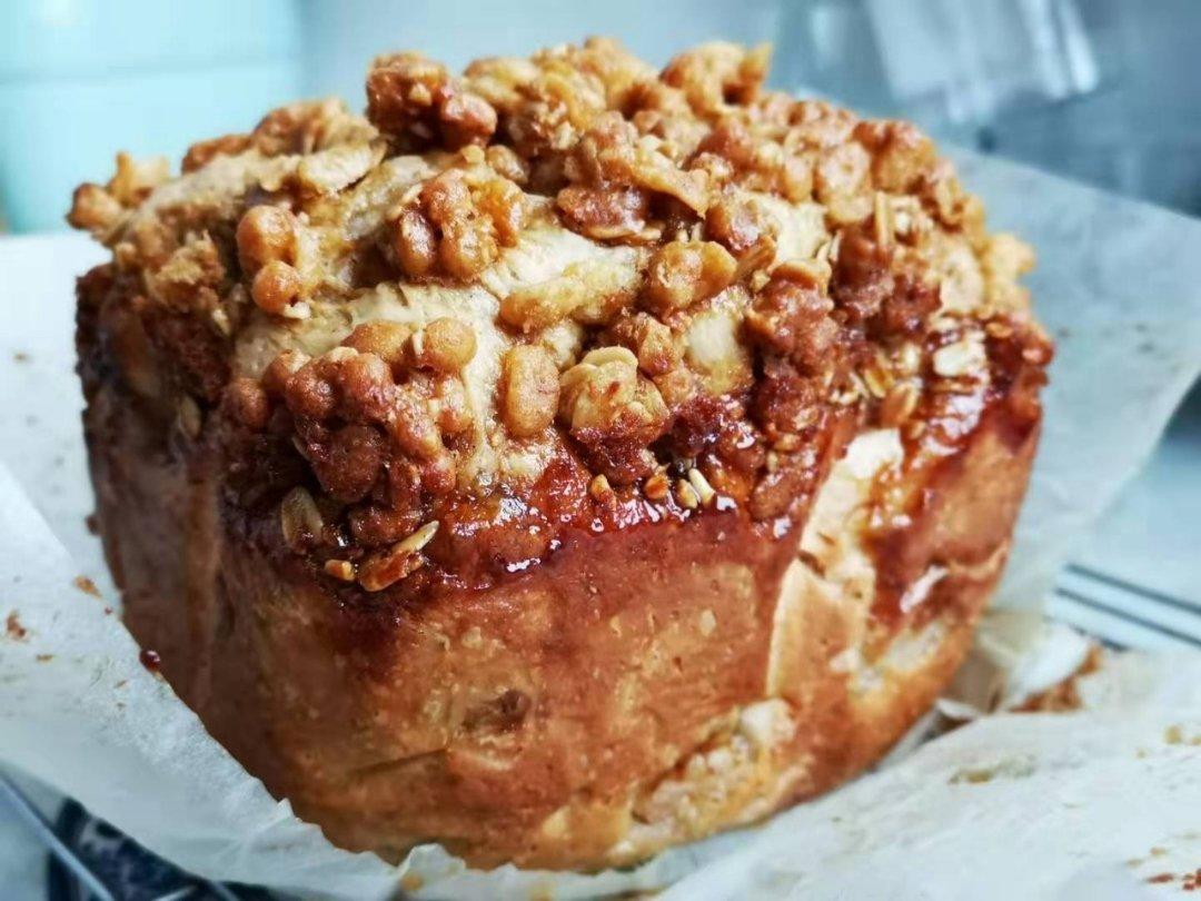 桃子燕麦酥糖吐司丨健康·烘焙