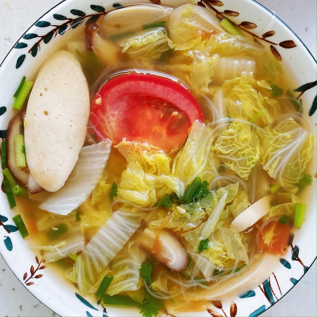 超简单家常菜-鲜美娃娃菜粉丝汤