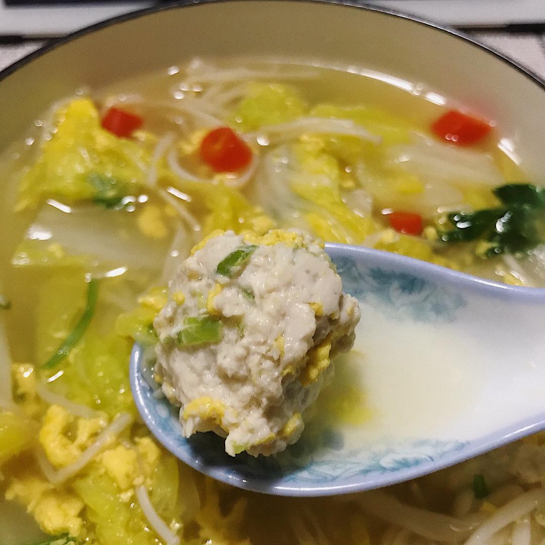 鸡胸肉的花式吃法——蔬菜鸡胸肉丸子汤