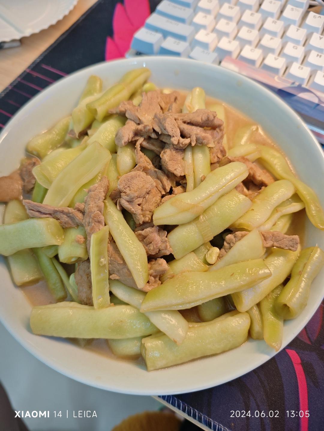 超级下饭菜 豆角（白不老）炒肉