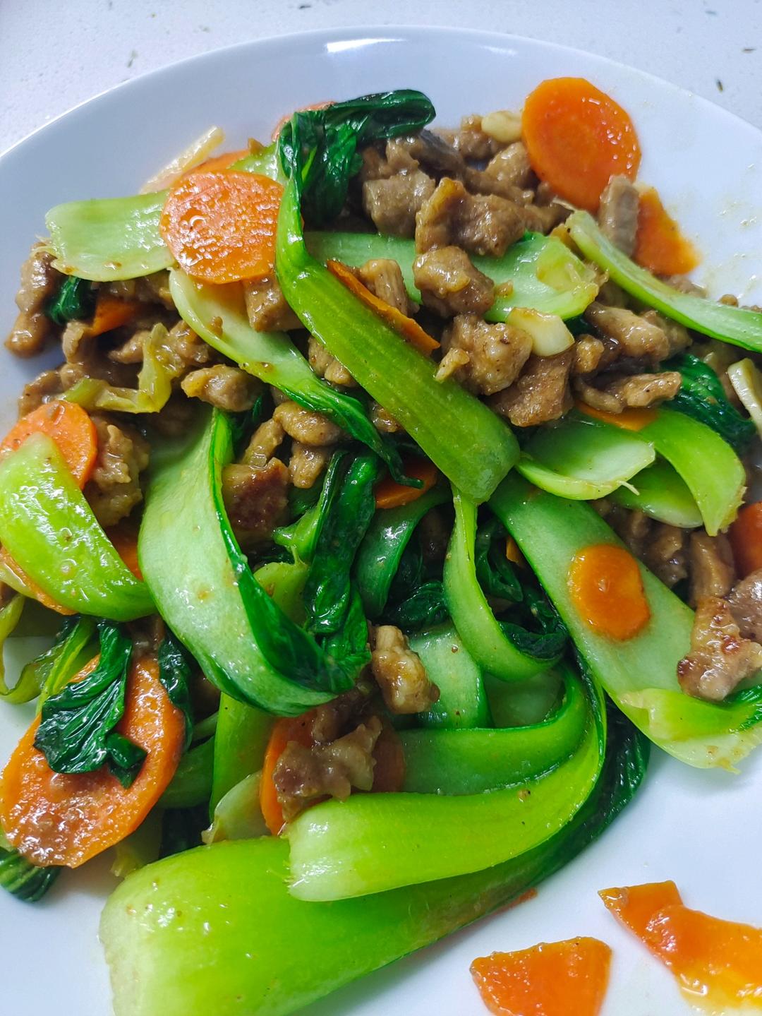 青菜炒肉丝