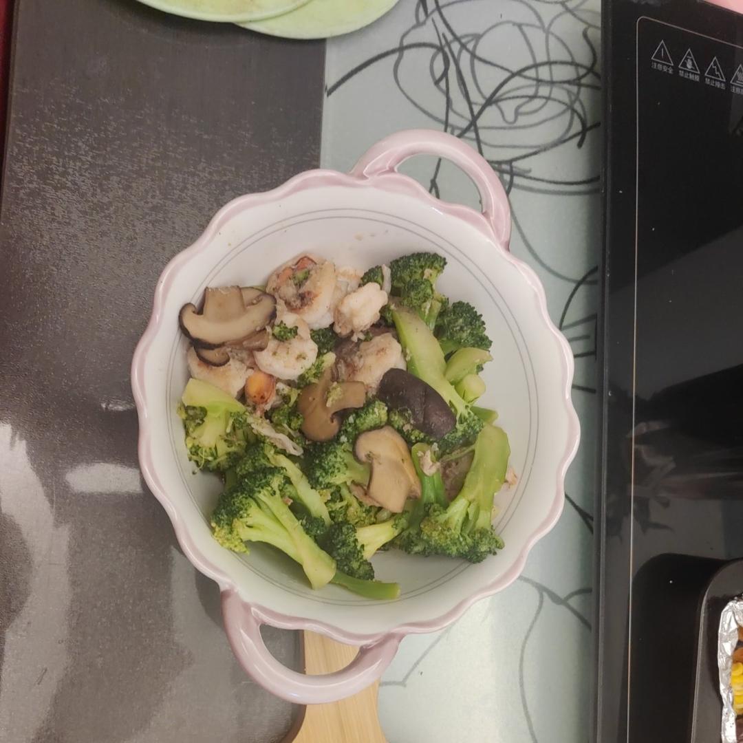 低脂西蓝花炒虾仁