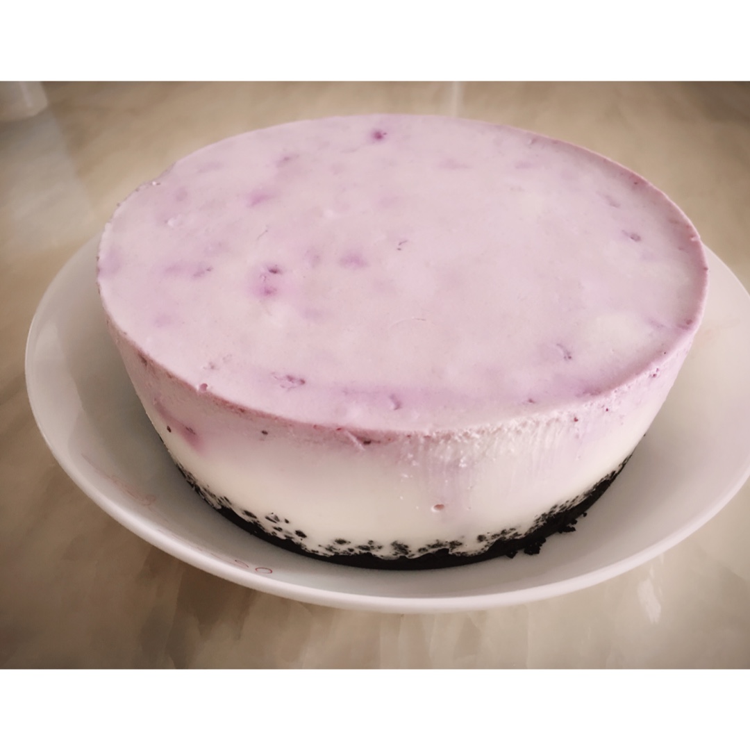 渐变蓝莓冻芝士蛋糕（免烤）