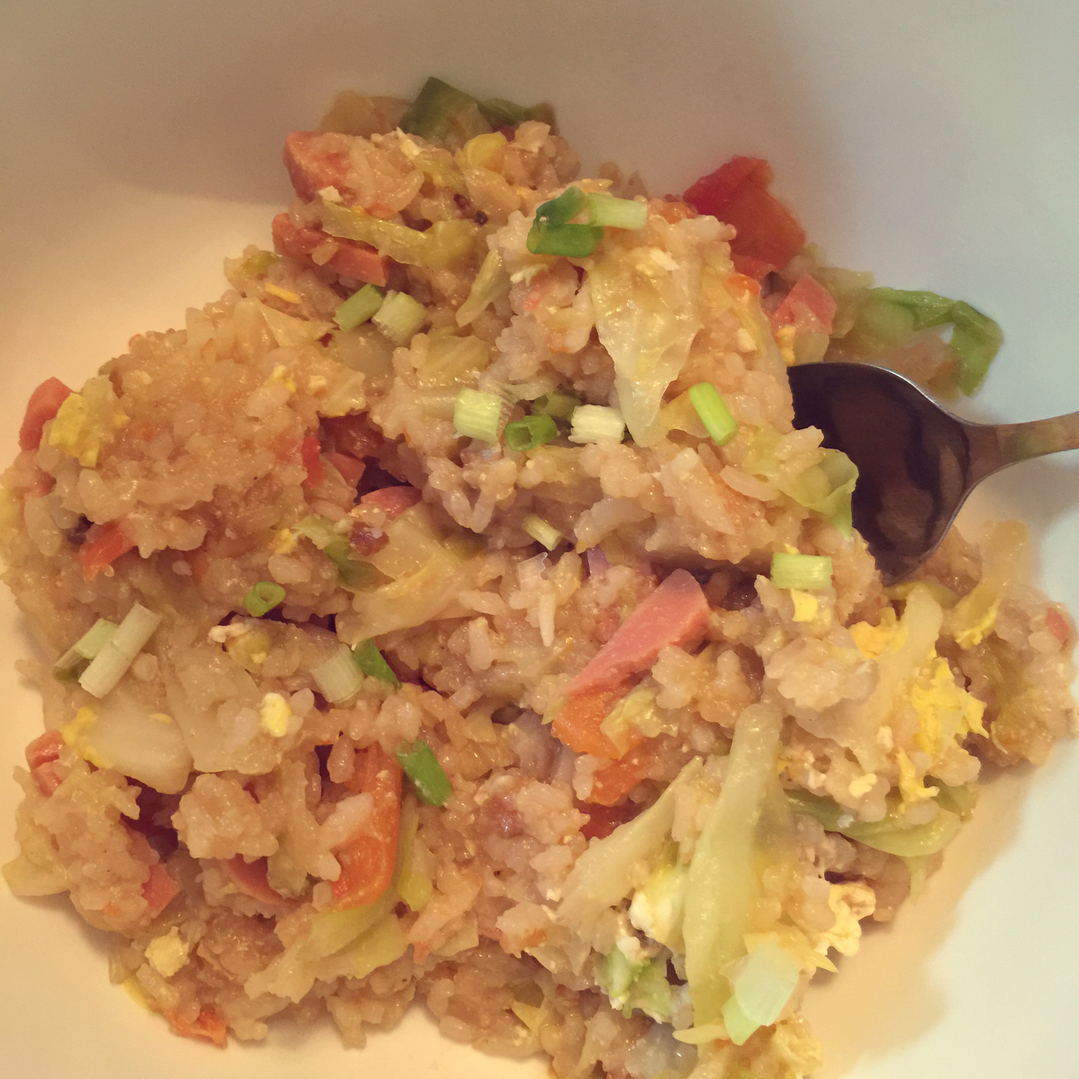 寝室简易电饭锅整个番茄饭（香肠版）