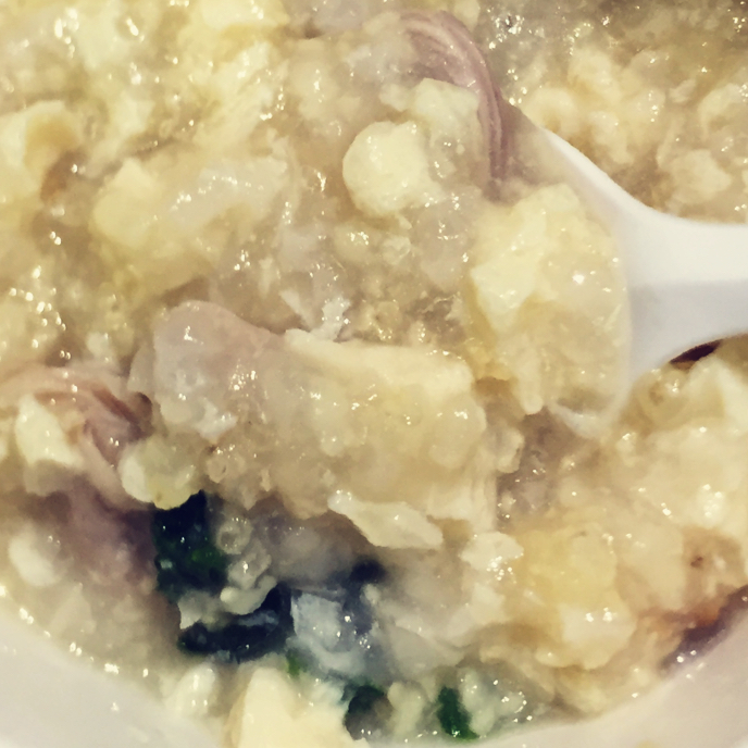 羽衣甘蓝鸡肉豆腐粥 Kale Chicken Tofu Congee